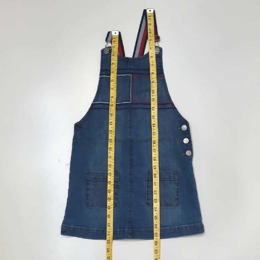 Tommy Hilfiger Denim Jean Bib Overalls Dress Jumper Suspenders Skirt Romper Sm.